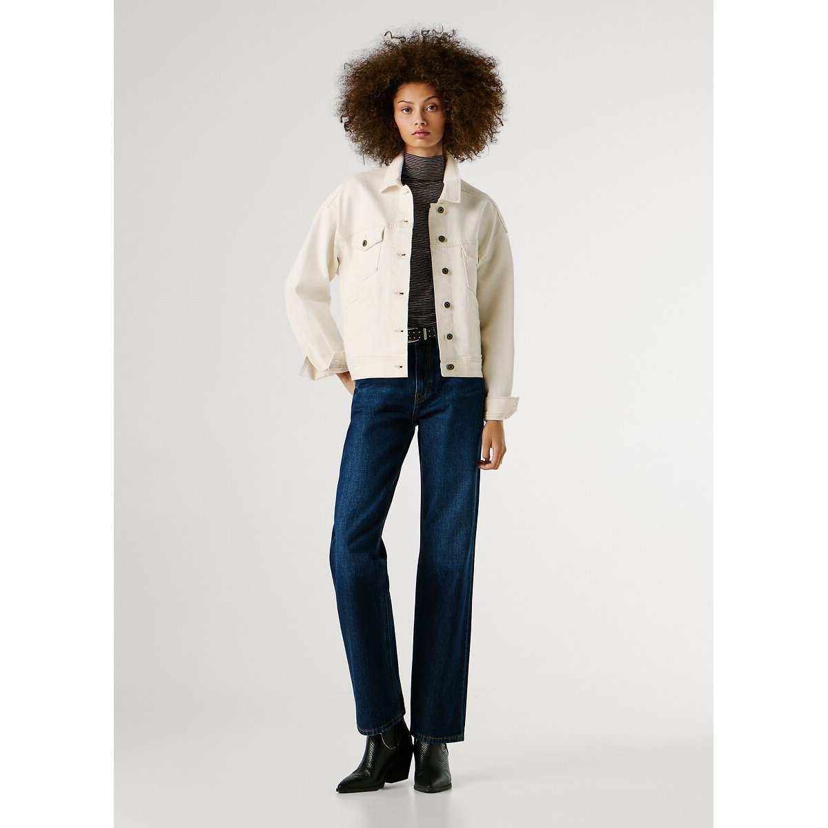 ROBYN jeans met hoge taille en rechte pijpen authentic drak indigo, PEPE JEANS