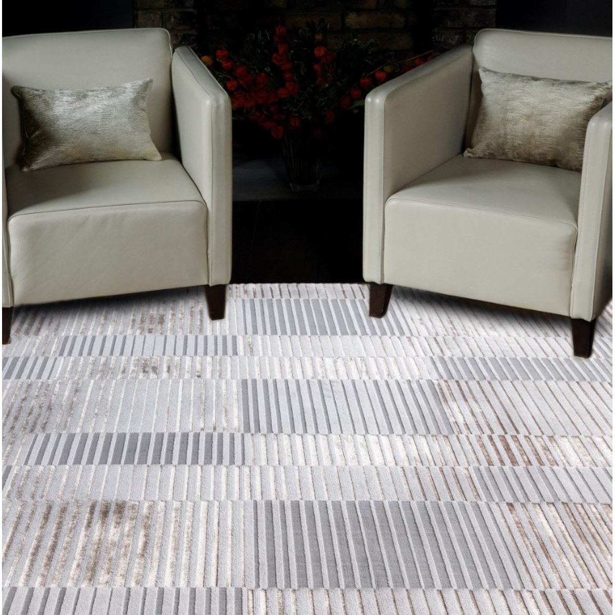 Tapis moderne salon et chambre RUFFY beige, NOVATREND