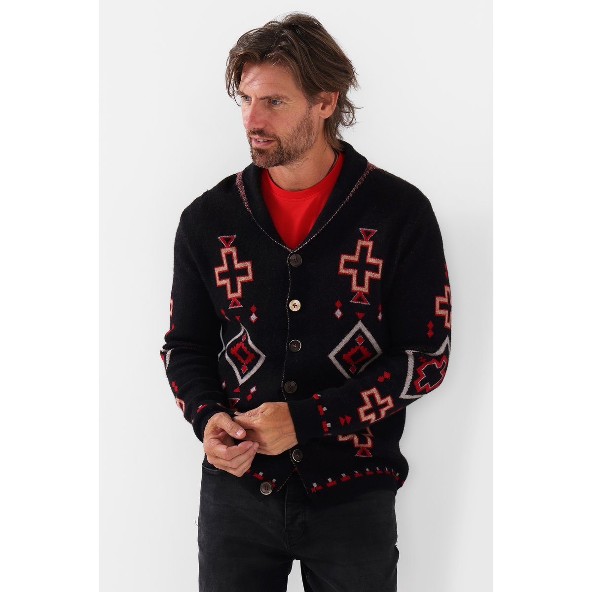Cardigan au Motif Parfait noir, JOE BROWNS