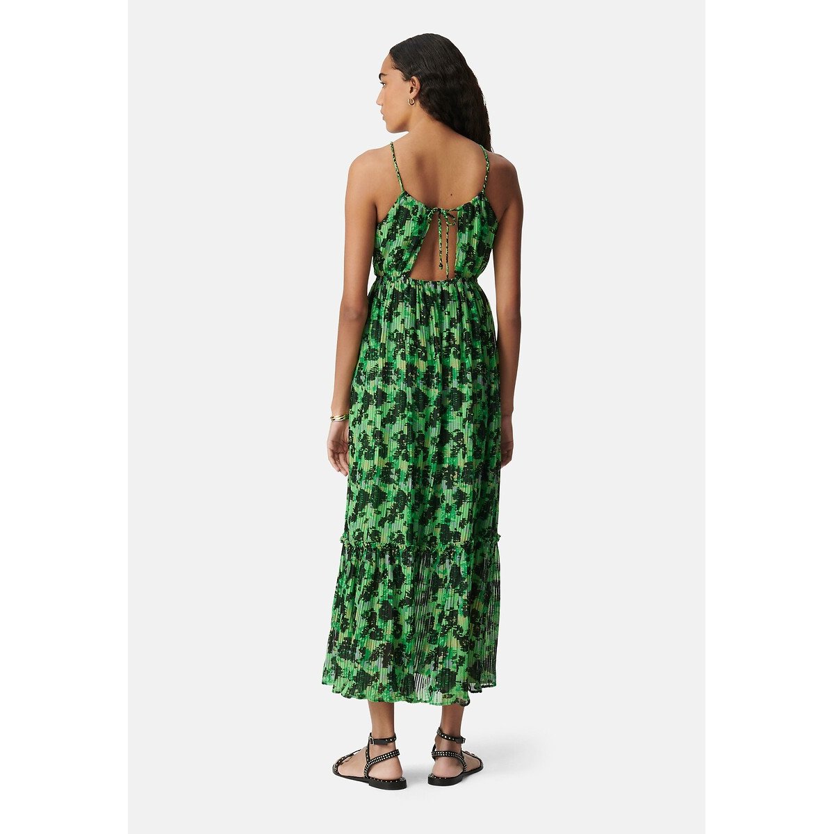 Printed Sleeveless Full Maxi Dress turquoise print, IKKS