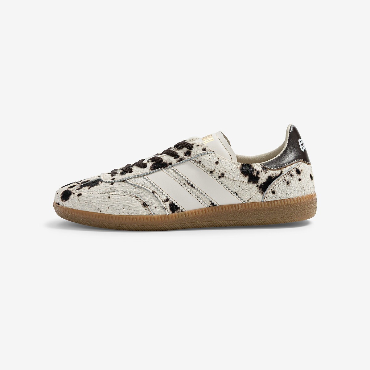 Baskets en cuir blanc/marron, CAVAL