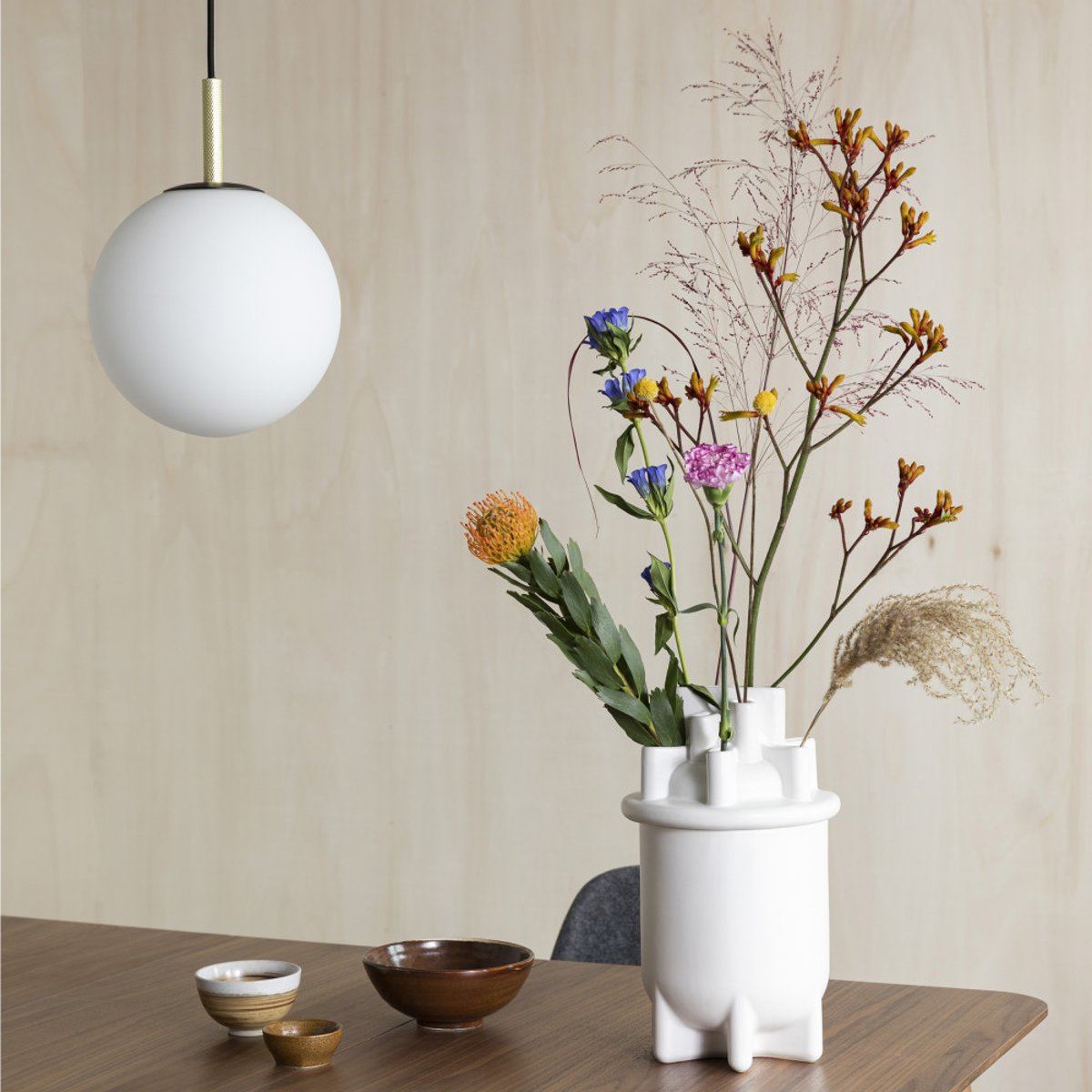 Suspension en marbre et métal ø25cm - Orion noir, ZUIVER