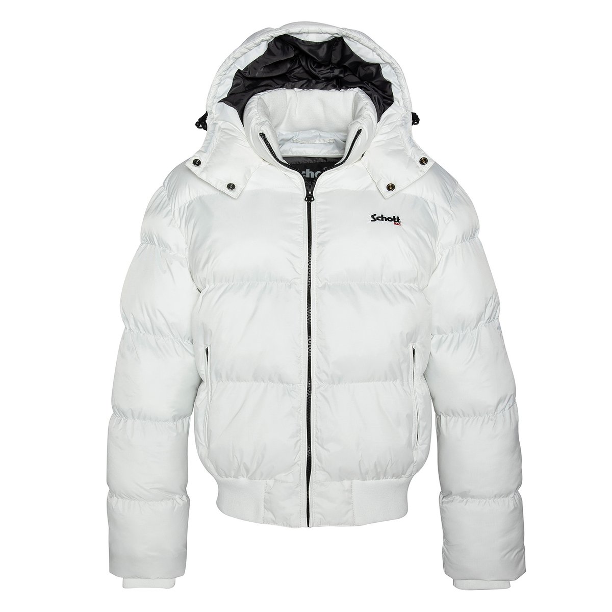 Doudoune à capuche, coupe boxy blanc, SCHOTT