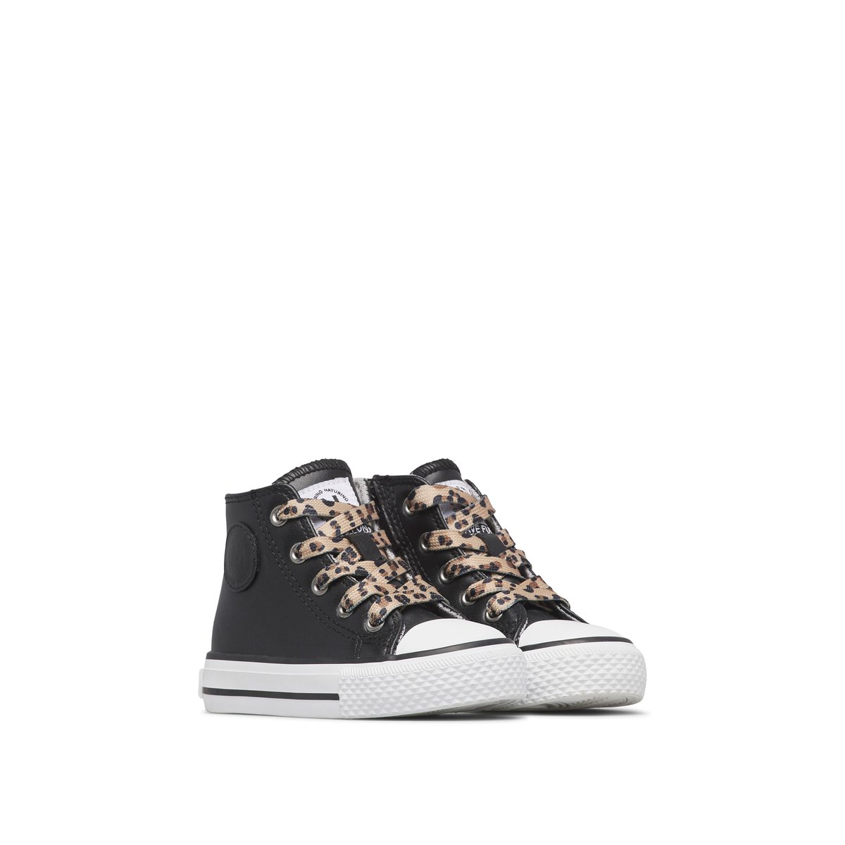 Baskets hautes en cuir YLFAS. noir-beige, NATURINO