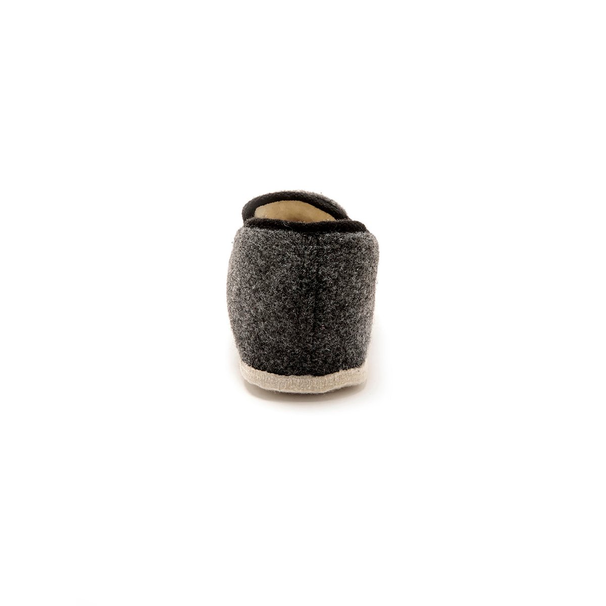 Charentaises mixtes fourrées laine gris uni, PEDICONFORT