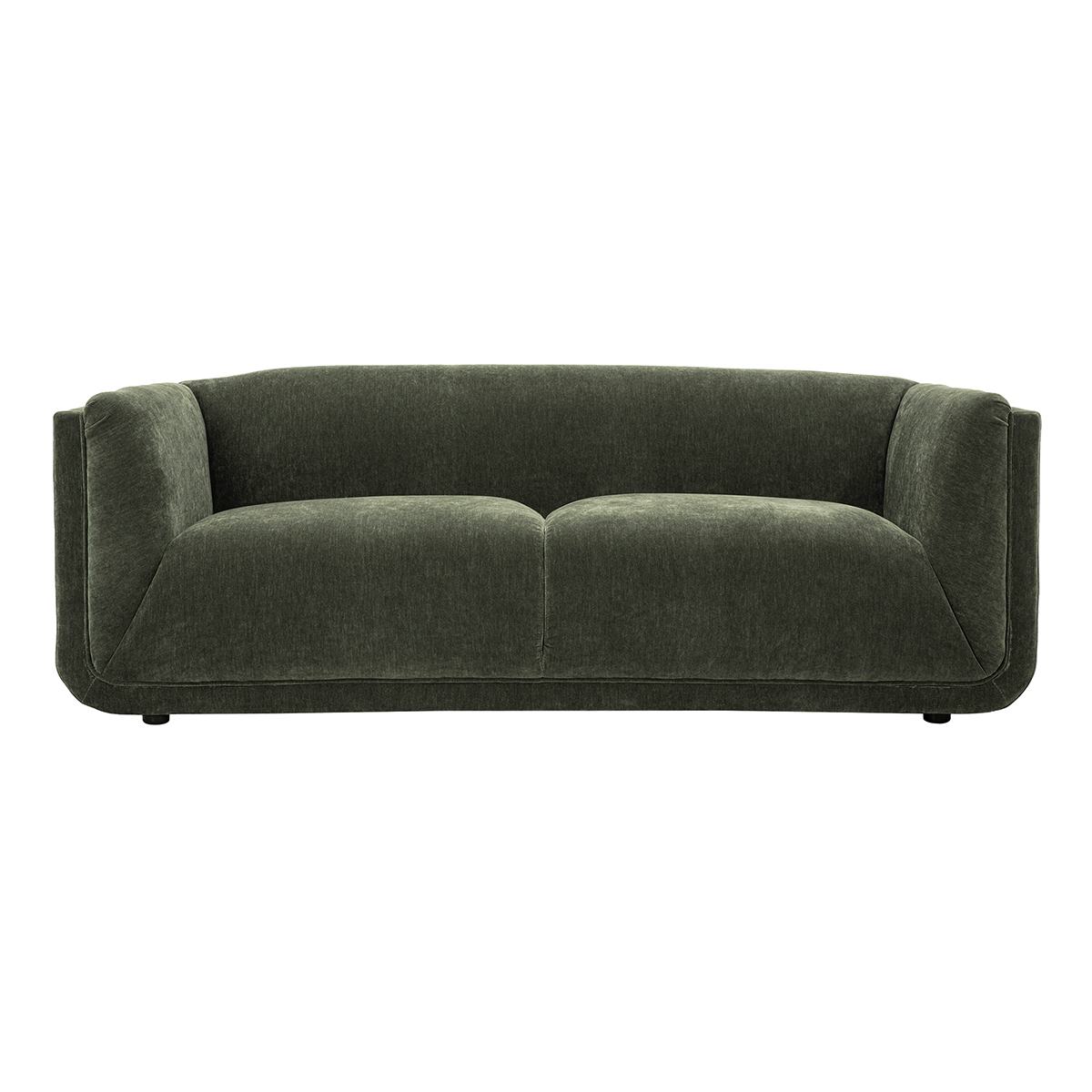 Canapé design 3 places en tissu chenille terre brûlée HOSBO kaki, MILIBOO