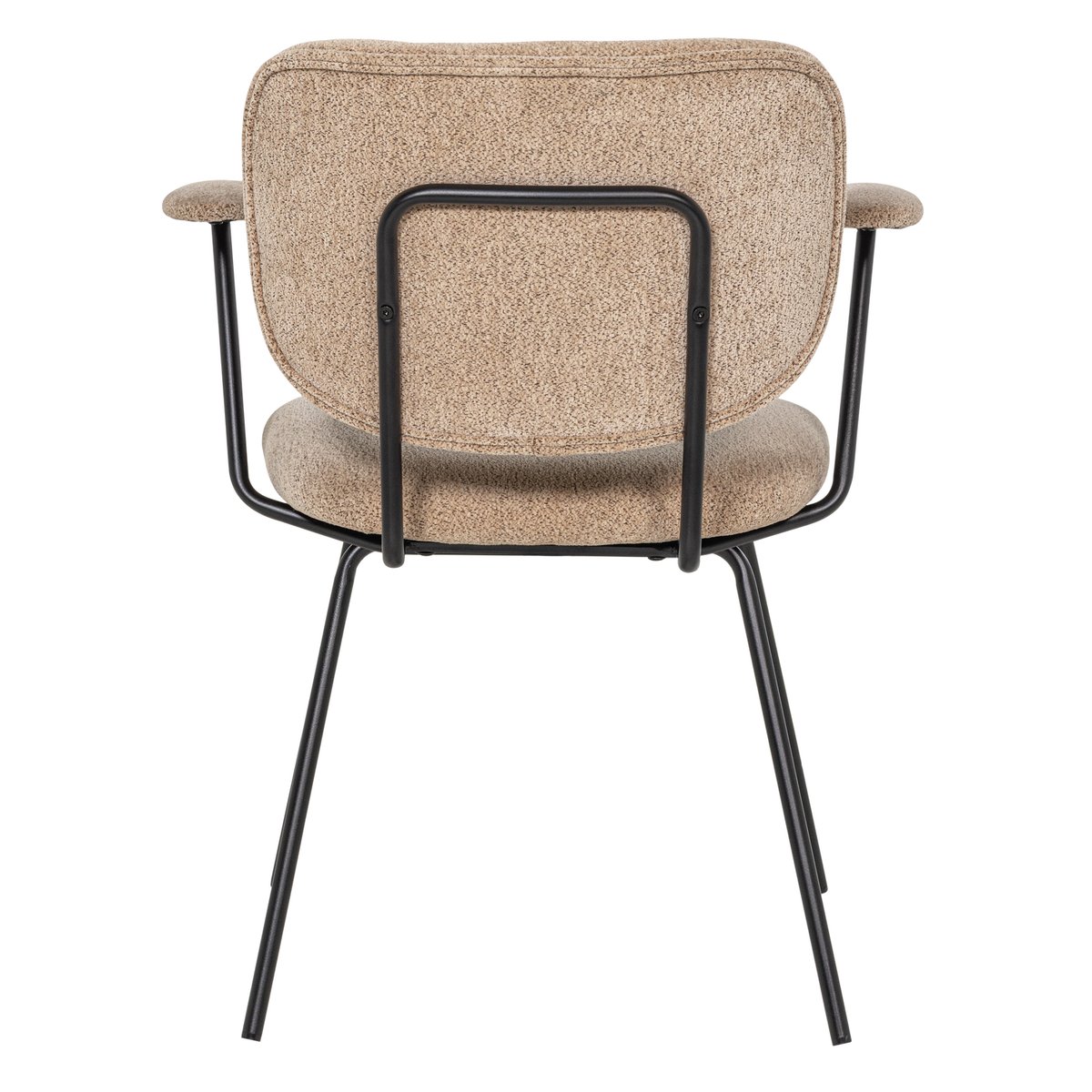 Lot de 2 chaises de salle à manger en chenille tissée BRINT sable, WOOOD