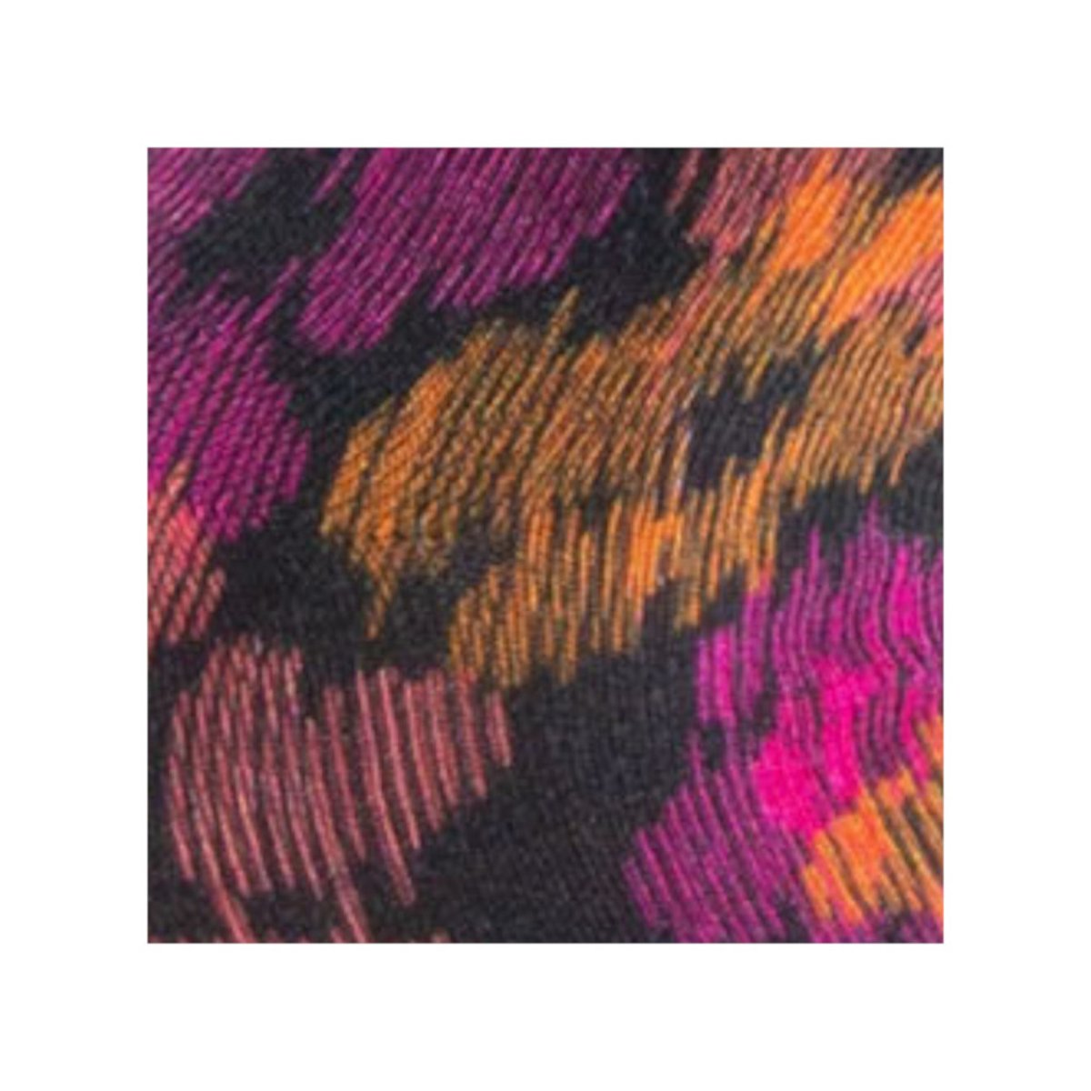 Mi-chaussettes Femme imprimées fleurs hachurées en Viscose de bambou noir, KINDY