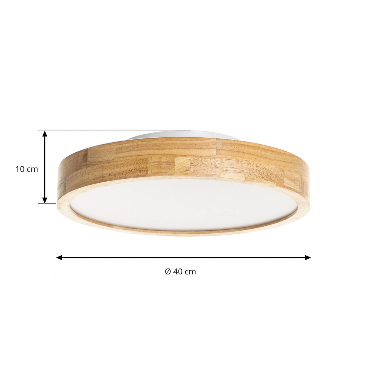 Plafonnier en bois moderneLED, Milada bois, blanc, LINDBY