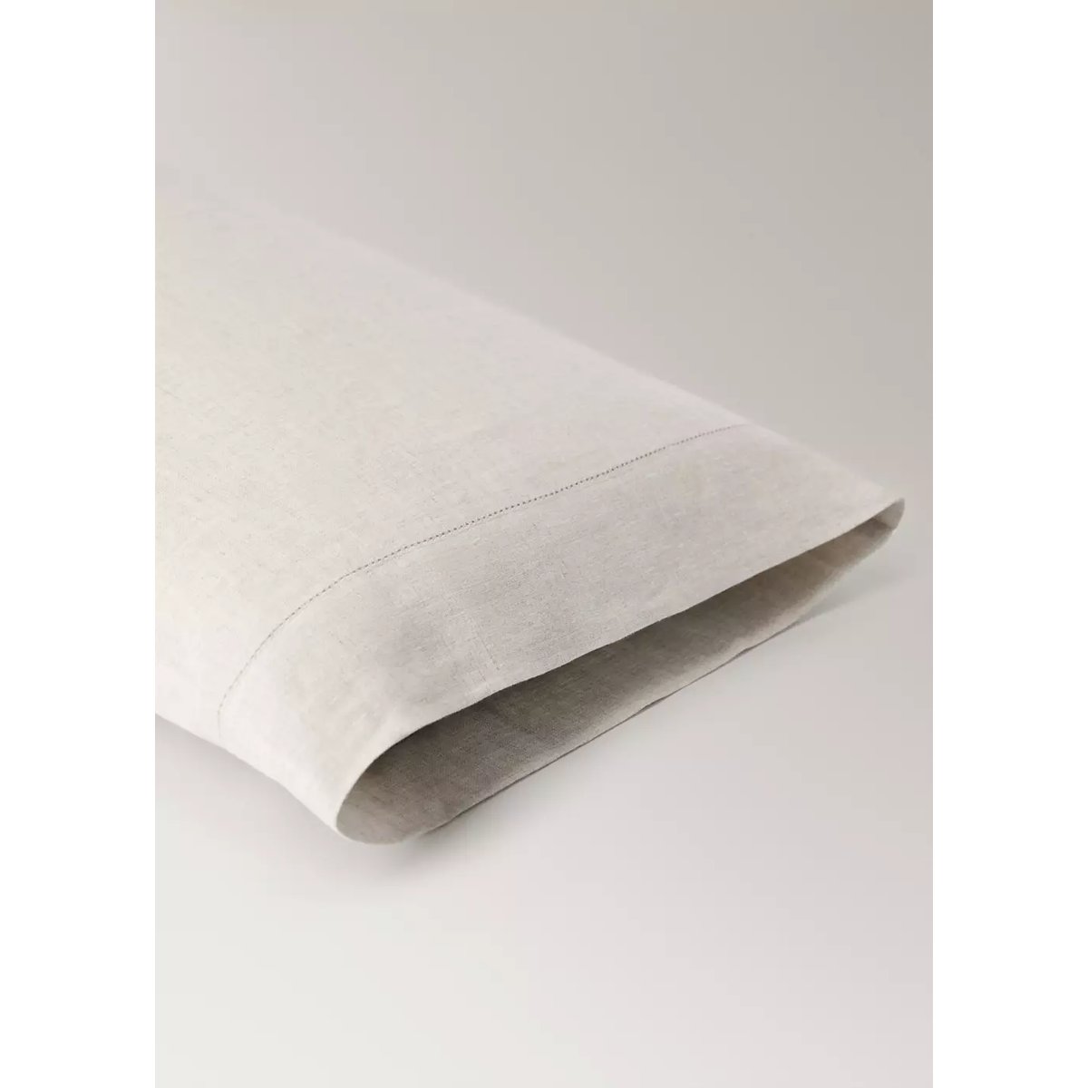 Taie d'oreiller lin lavé ajouré 45x110 cm beige, MANGO HOME