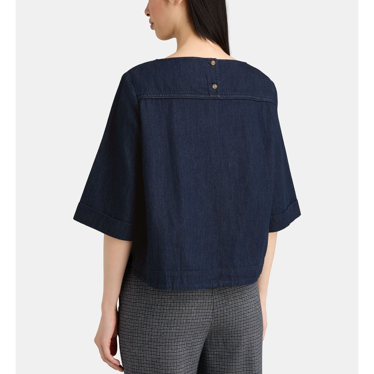 Top droit otto coton denim bleu jean foncé, JODHPUR