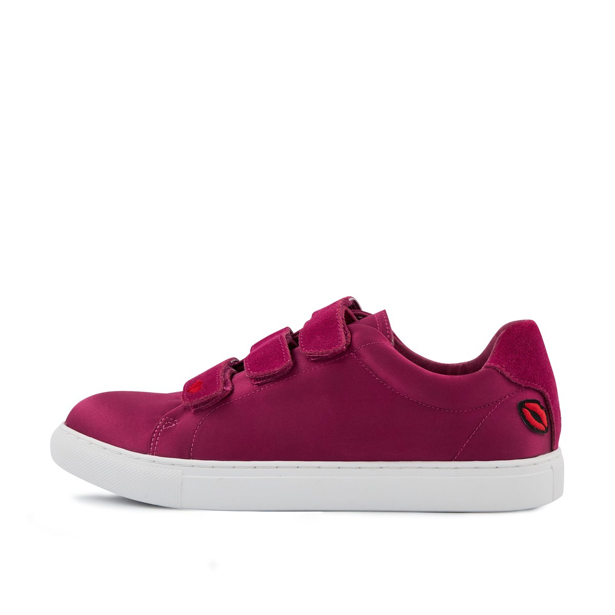 Baskets en tissu Edith Satin Amour Framboise framboise, BONS BAISERS
