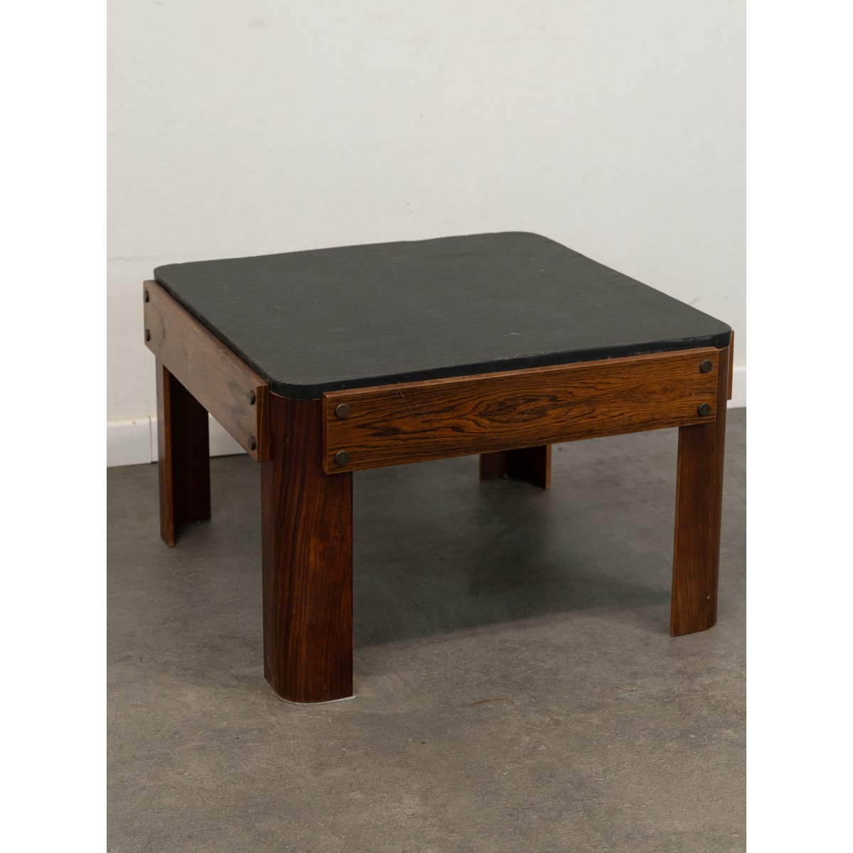 Table basse en bois et ardoise Marie-Pierre N°81 - Bon état gris, DEBONGOUT