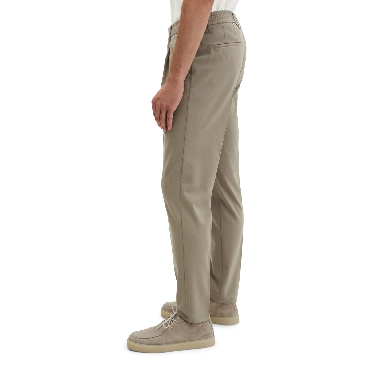 Pantalon modèle Morot Jogger Travel Collection en Technical Wool Blend léger marron, MARC O'POLO
