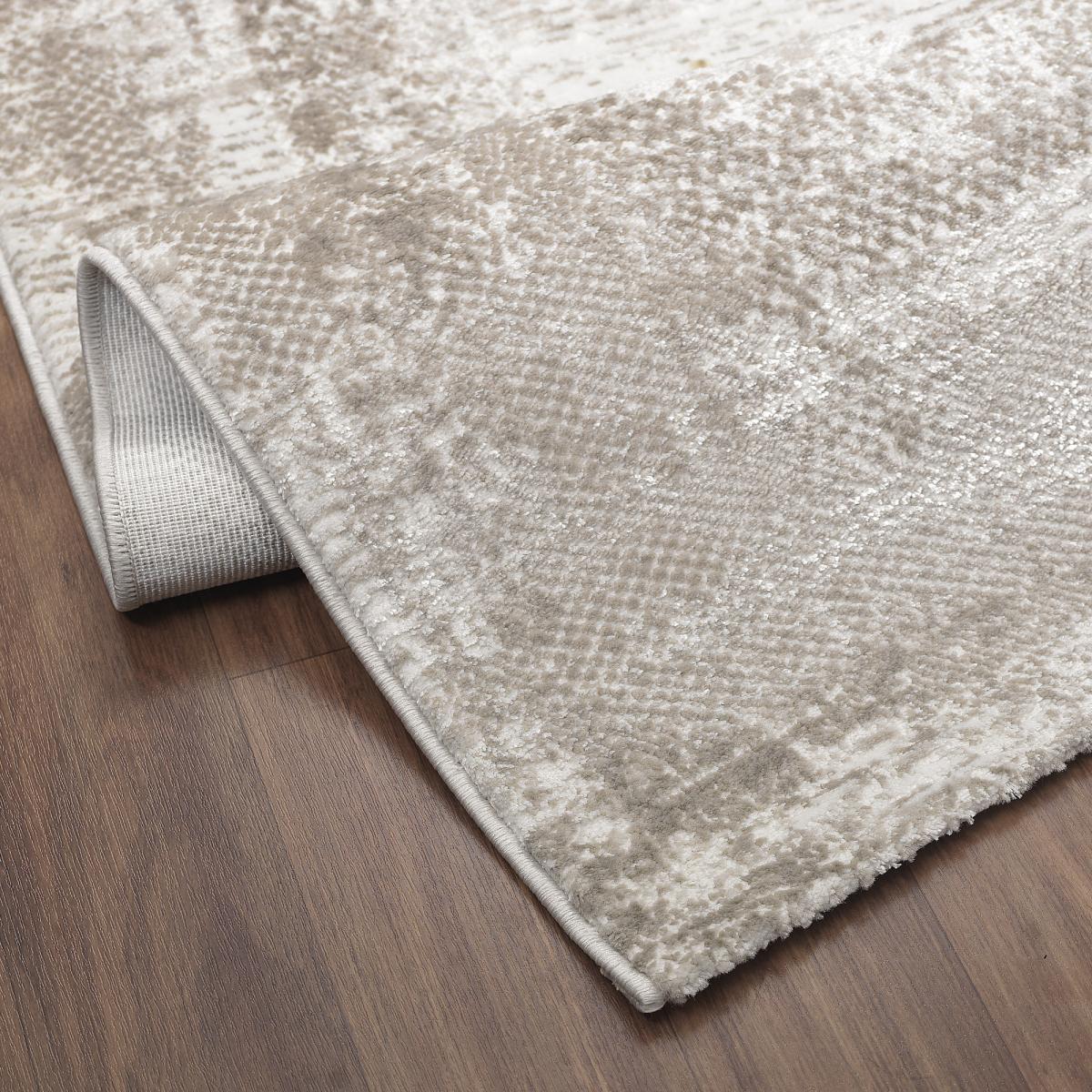 Tapis salon et chambre tissé motif faux uni LYN7 KALEE beige, UN AMOUR DE TAPIS