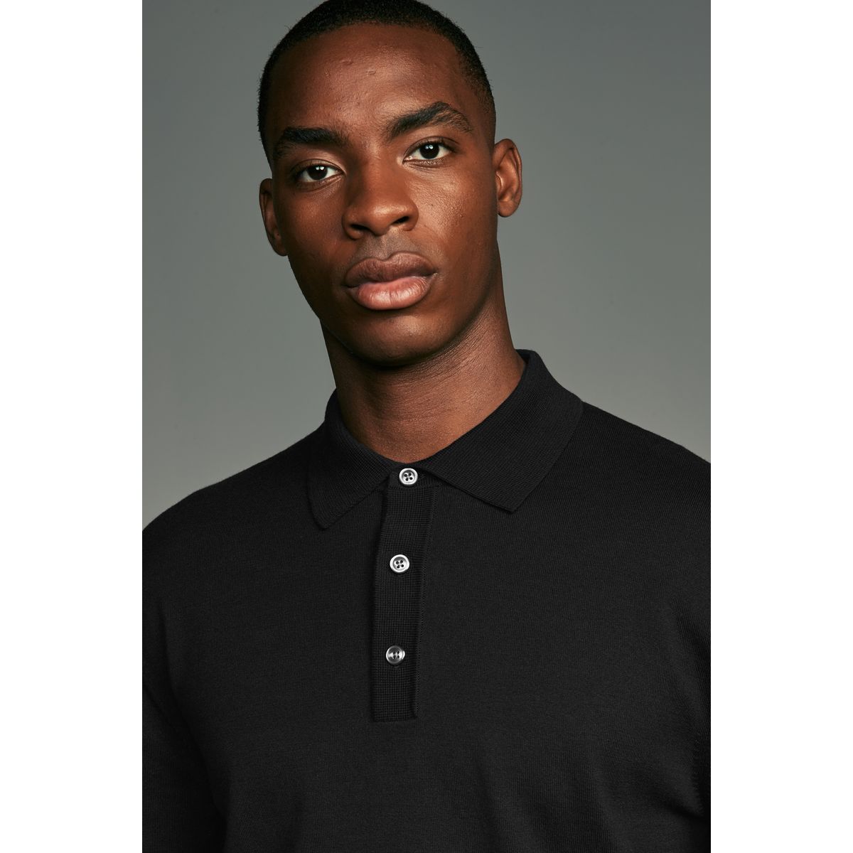Polo en maille à manches longues, lot de 2 noir/bleu marine, NEXT