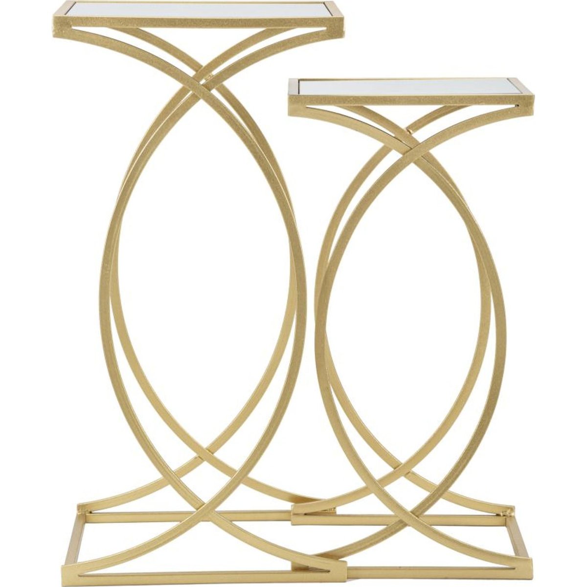 Lot de 2 bouts de canapé plateau miroir GLAM doré, RECOLLECTION