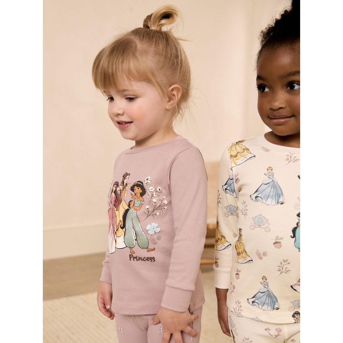 Pyjama douillet princesse disney, lot de 2 rose/crème, NEXT