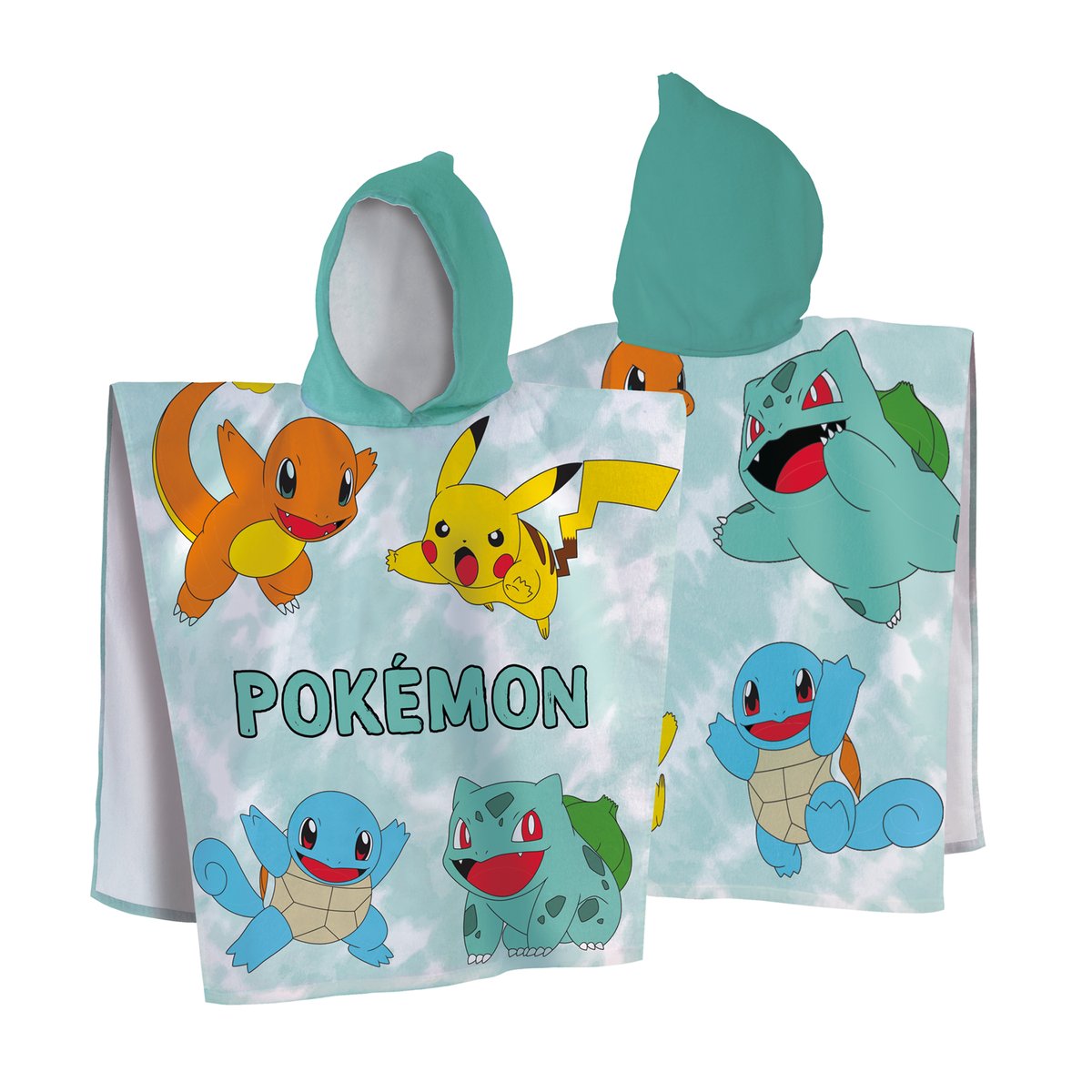 Cape de bain imprimée 100% coton, GREEN vert, POKEMON