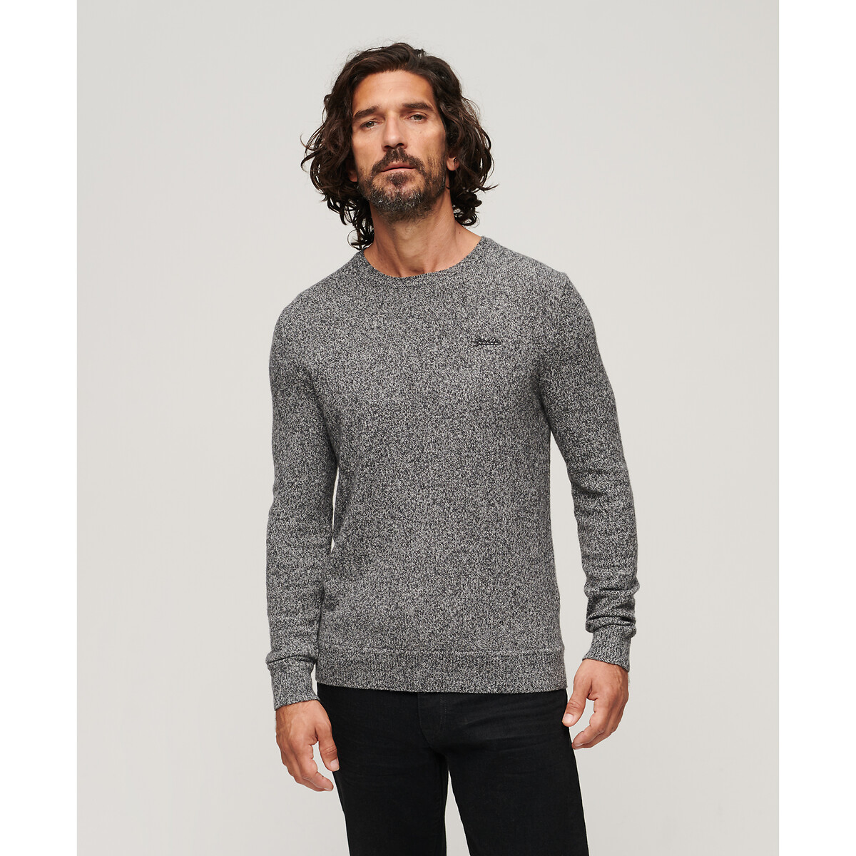 Pull col rond Essential anthracite, SUPERDRY