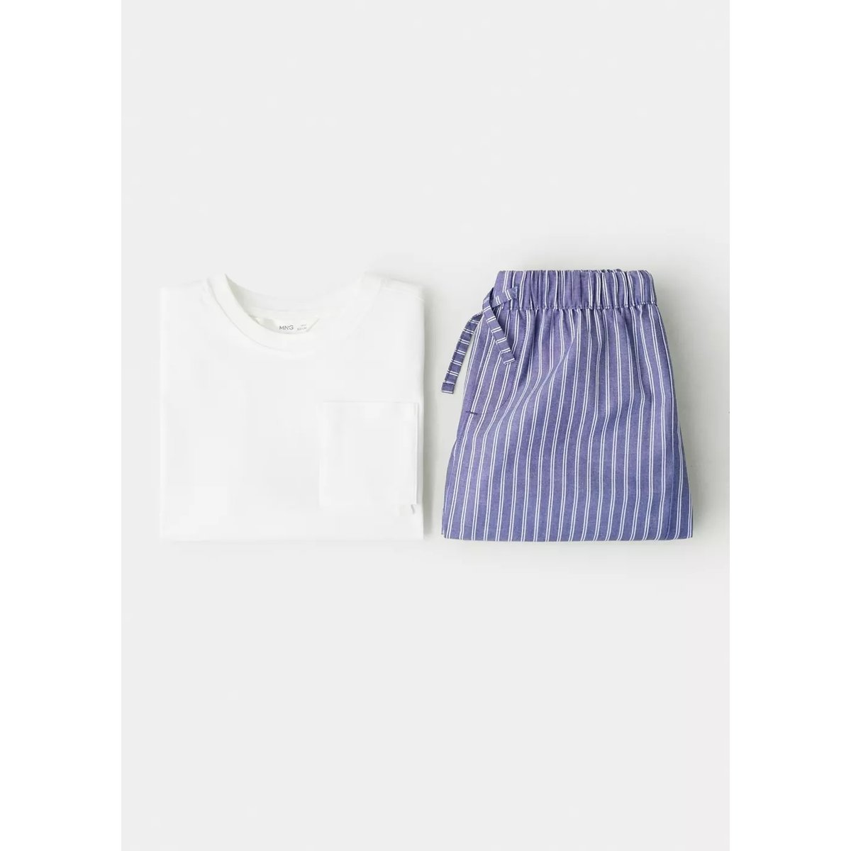 Pyjama court rayures blanc cassé, MANGO BABY