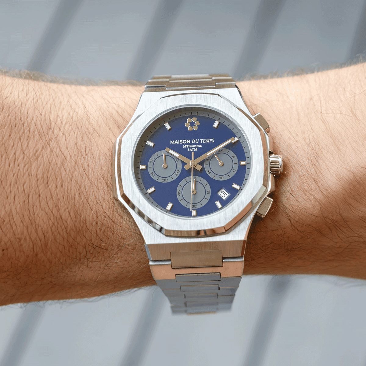 Montre Analogique  GAMMA argenté bleu argenté, MAISON DU TEMPS