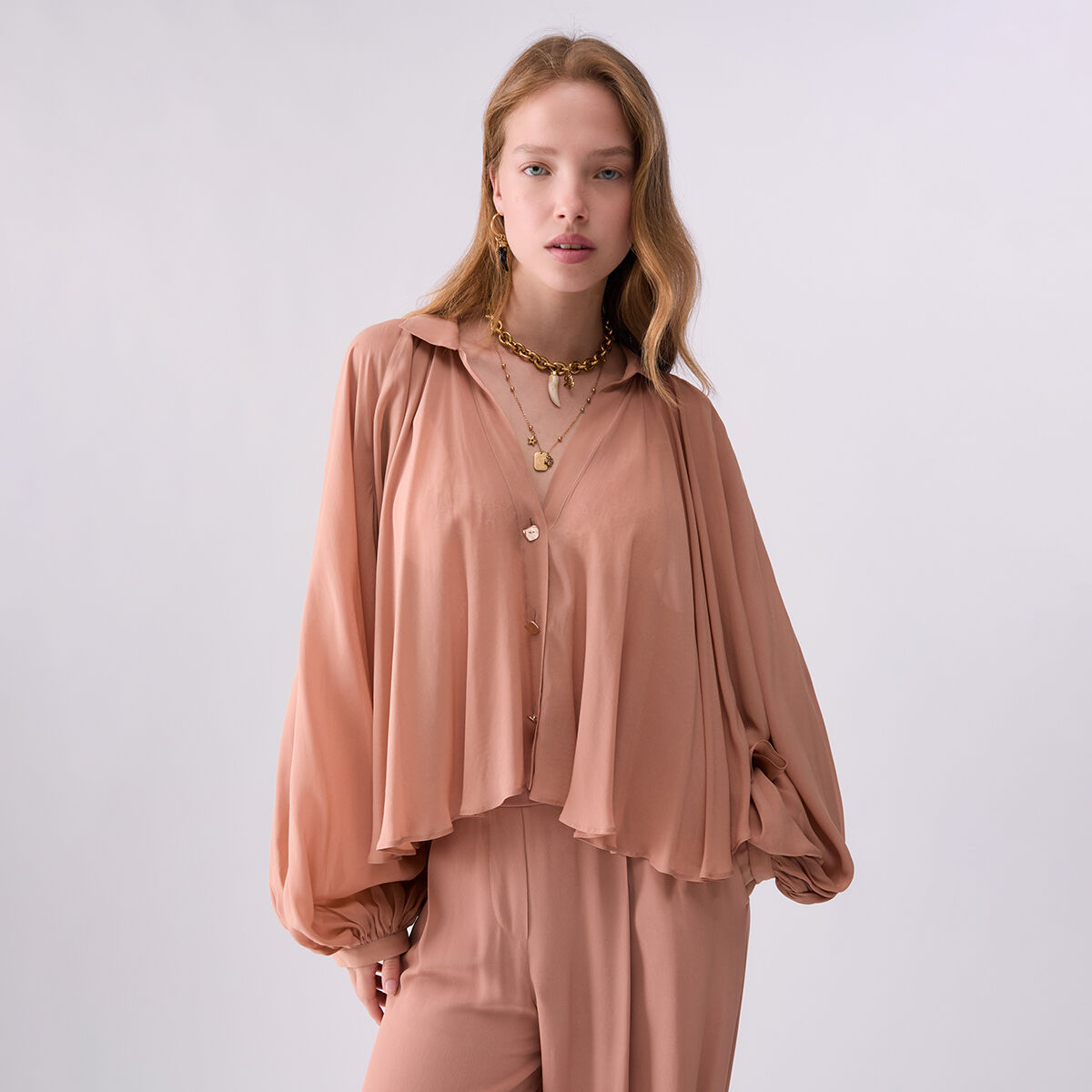 Chemise en georgette chair, LIU JO