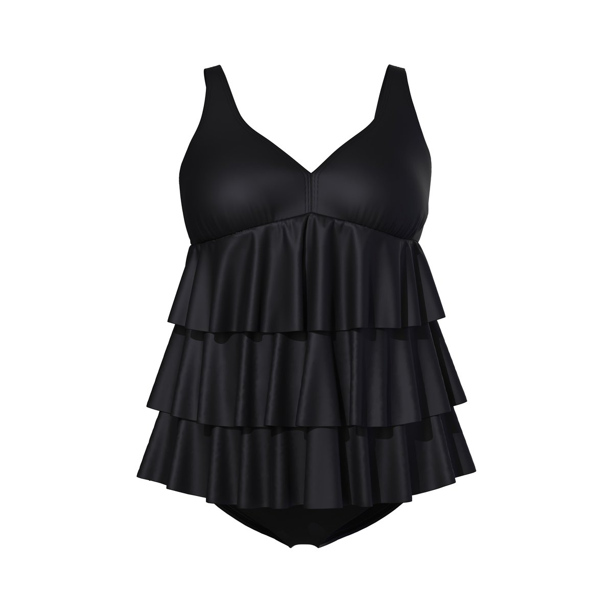 Tankini à volants, bonnets souples noir, ULLA POPKEN