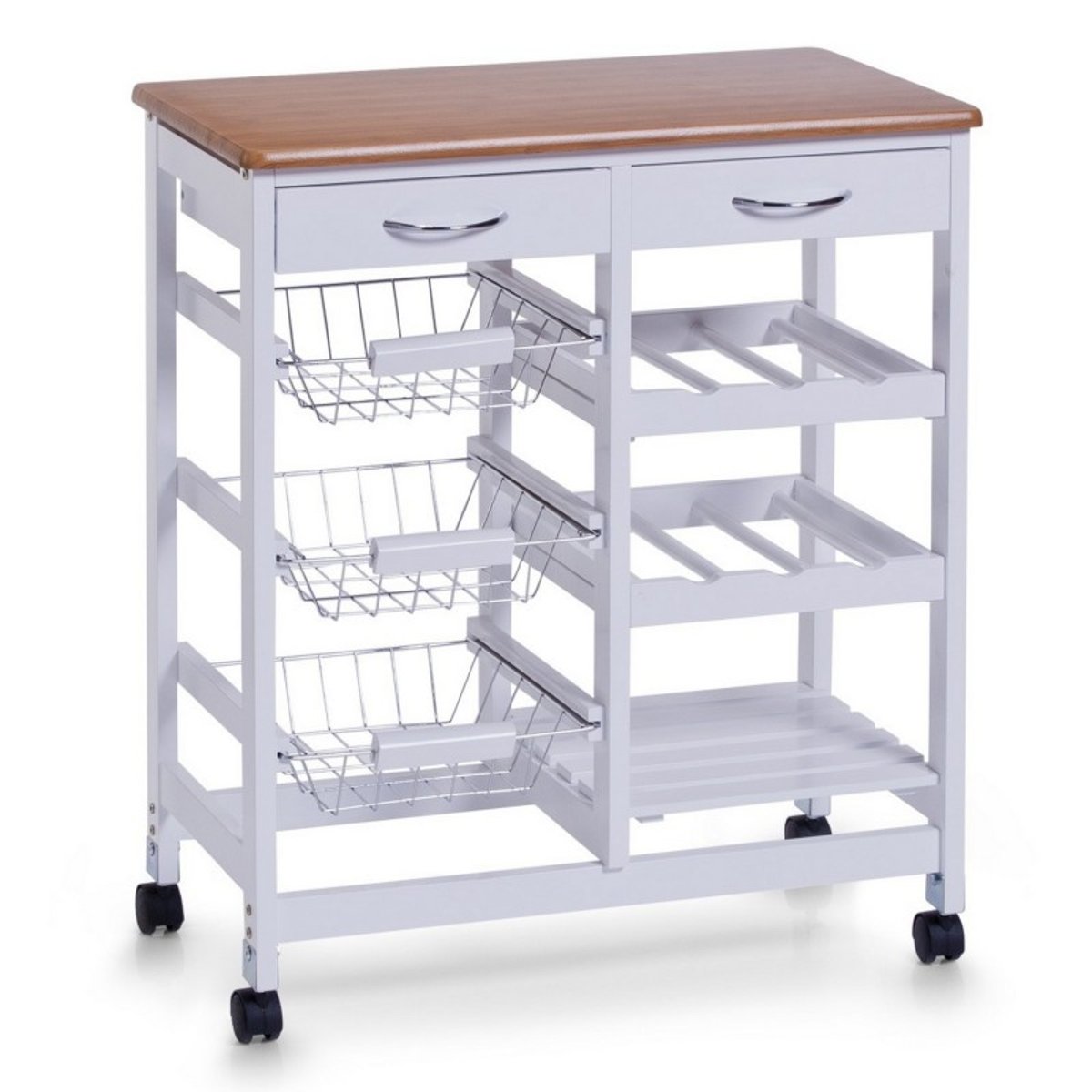 Meuble rangement desserte cuisine blanc, ZELLER PRESENT