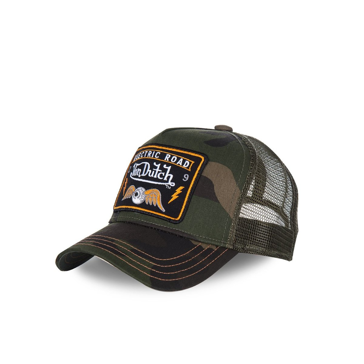 Casquette Square Square Flying Eye Camouflage vert, VON DUTCH
