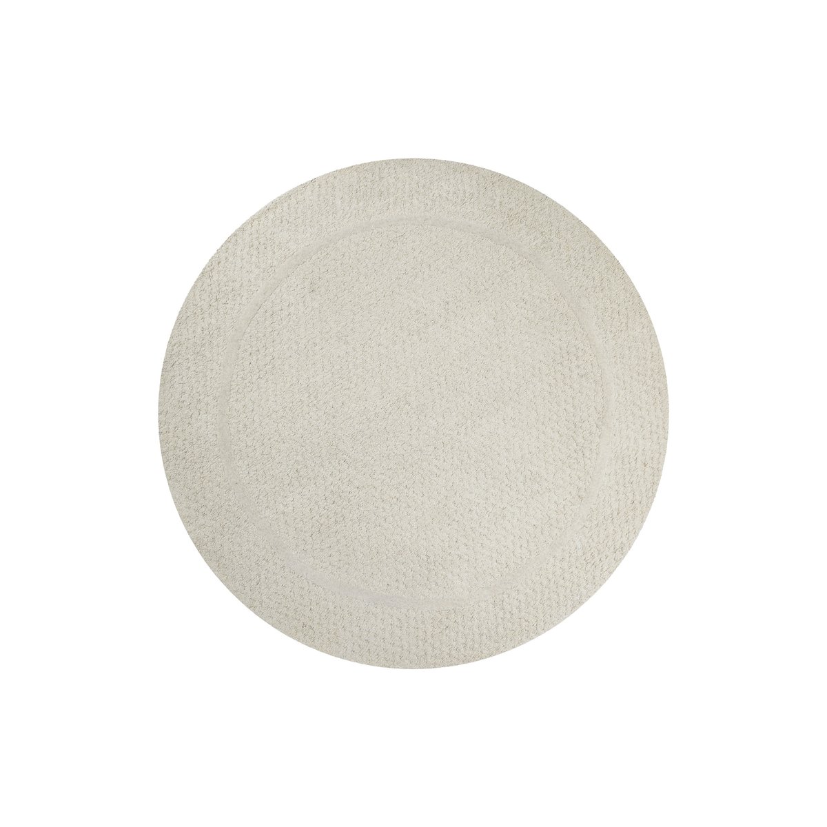 Tapis rond tufté main à relief ,  HAMPTONS THIRTYFIVE blanc crème, WECON HOME