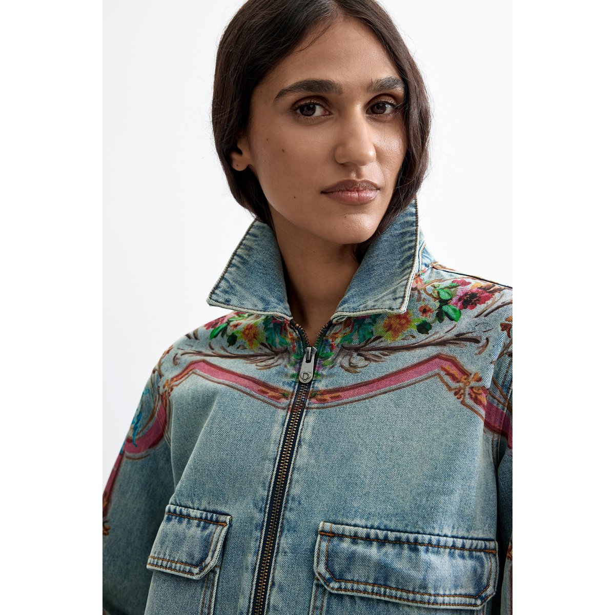 Veste en denim imprimée 100 % coton bleu, DESIGUAL