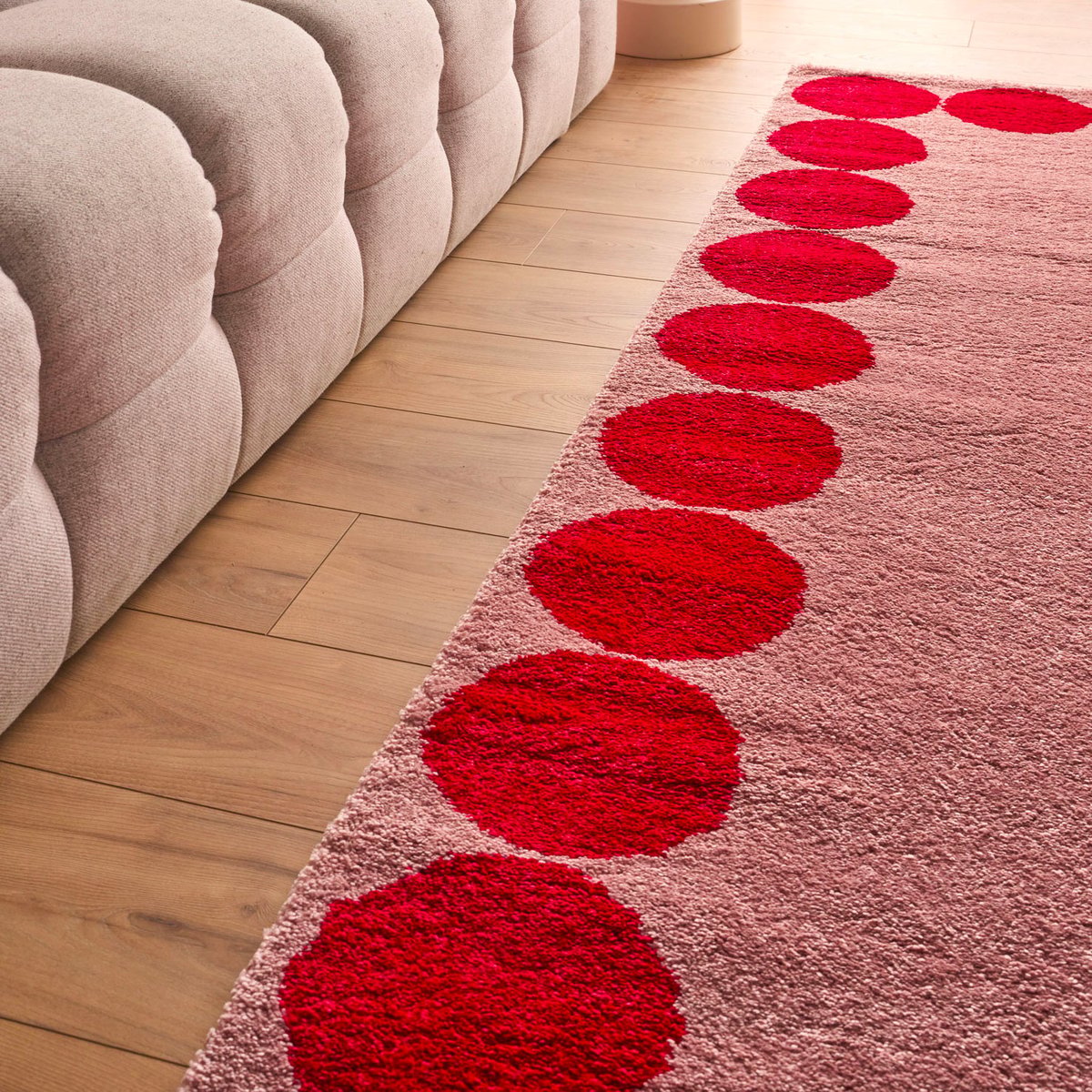 Tapis de salon vintage à poids GROOVY rouge, NAZAR RUGS