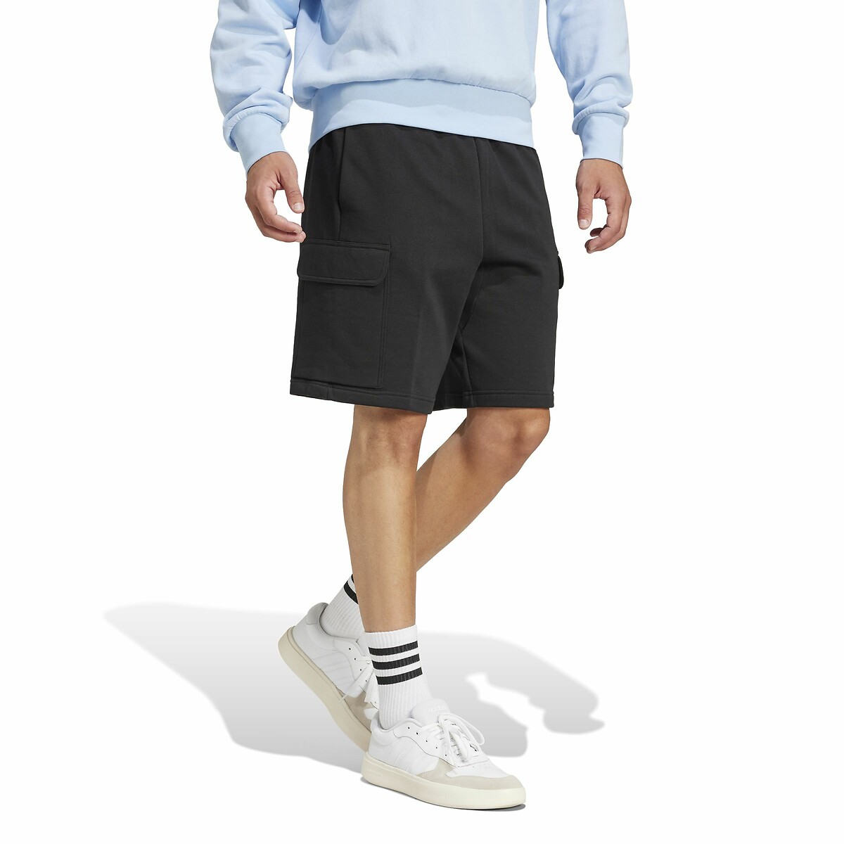 Essentials Feel Cozy Cargo Shorts in French Terry Fabric black, ADIDAS SPORTSWEAR