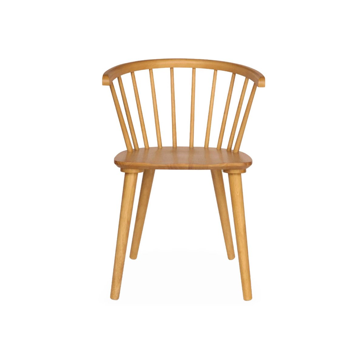 Chaise à barreaux bois d'hévéa et contreplaqué (lot de 2) PAULA naturel, SWEEEK