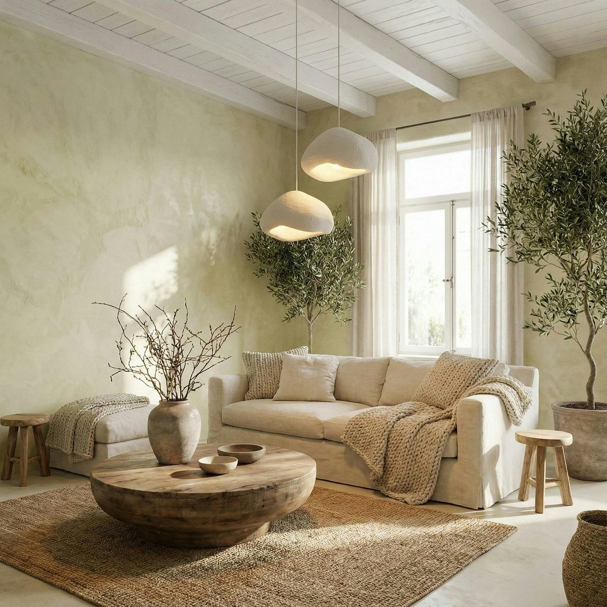 Suspension cuisine blanche design organique 2 abat-jour 74 cm NOXIS blanc, PIER IMPORT