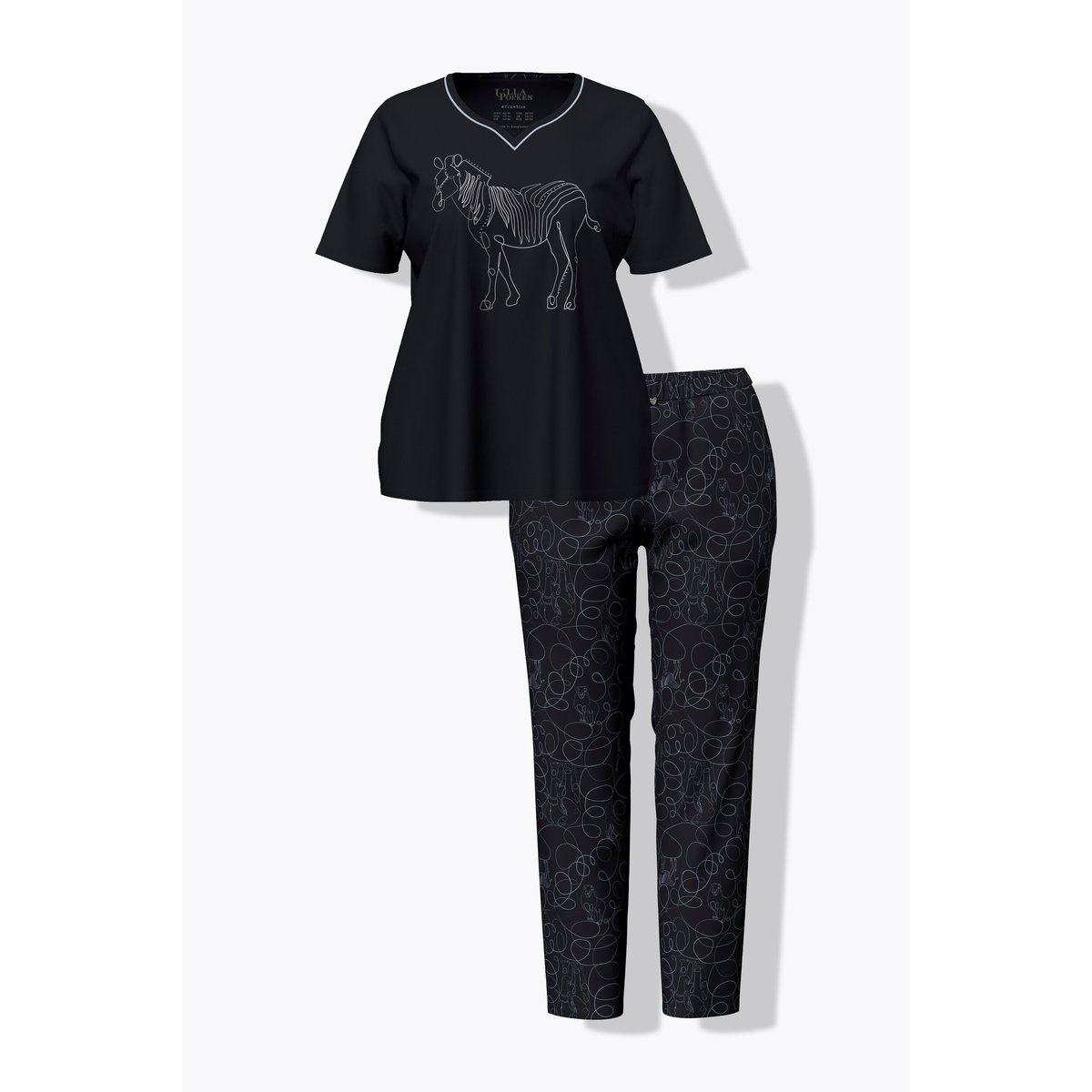 Pyjama, motif zèbre noir, ULLA POPKEN