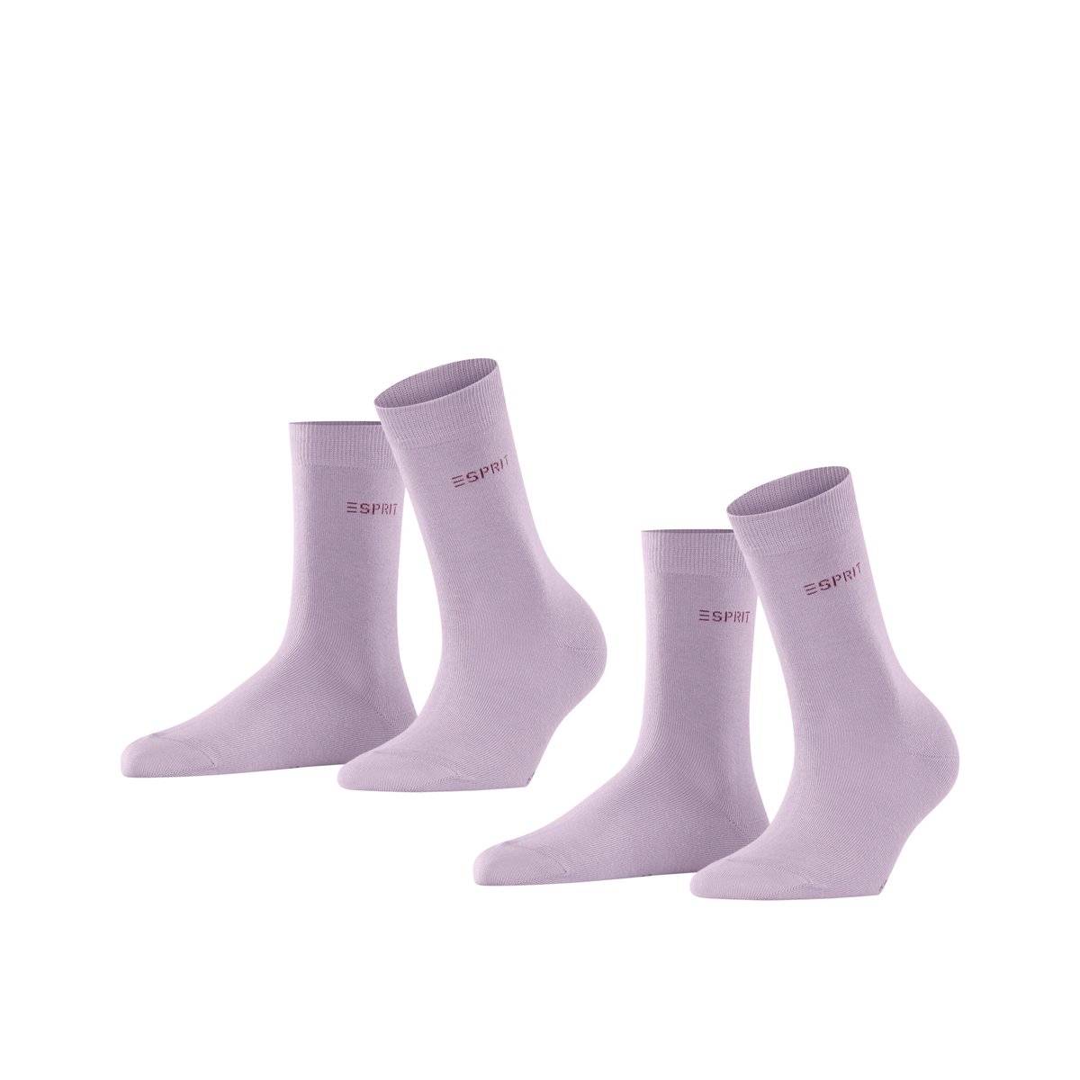 Chaussettes Uni 2-Pack Opaque mauve, ESPRIT