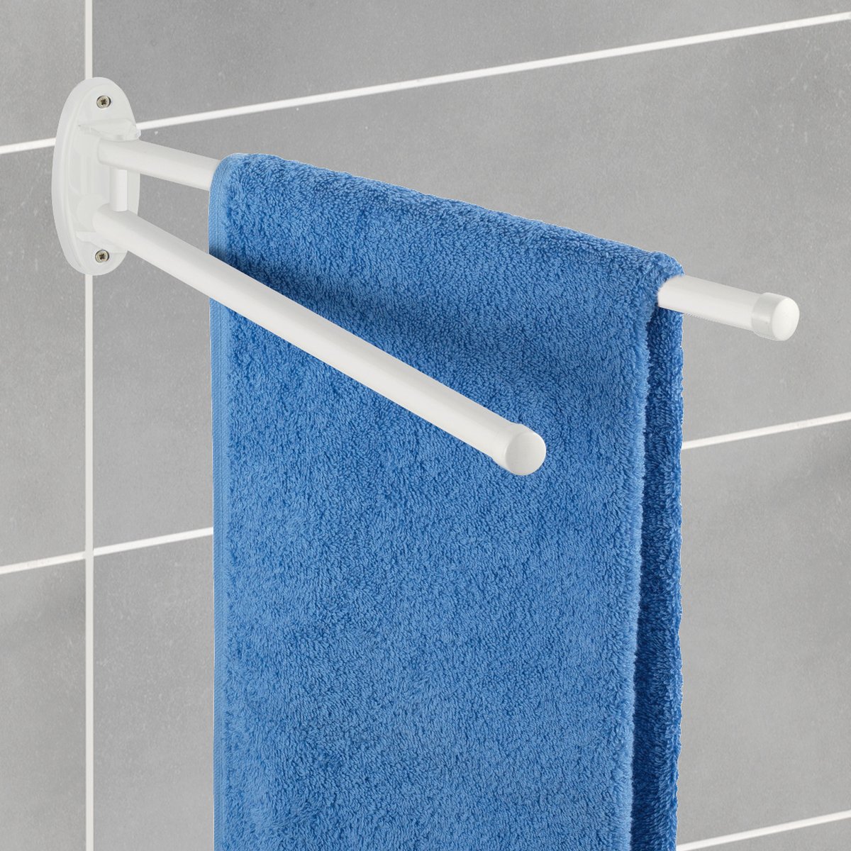 Porte-serviettes mural 2 bras BASIC blanc, WENKO
