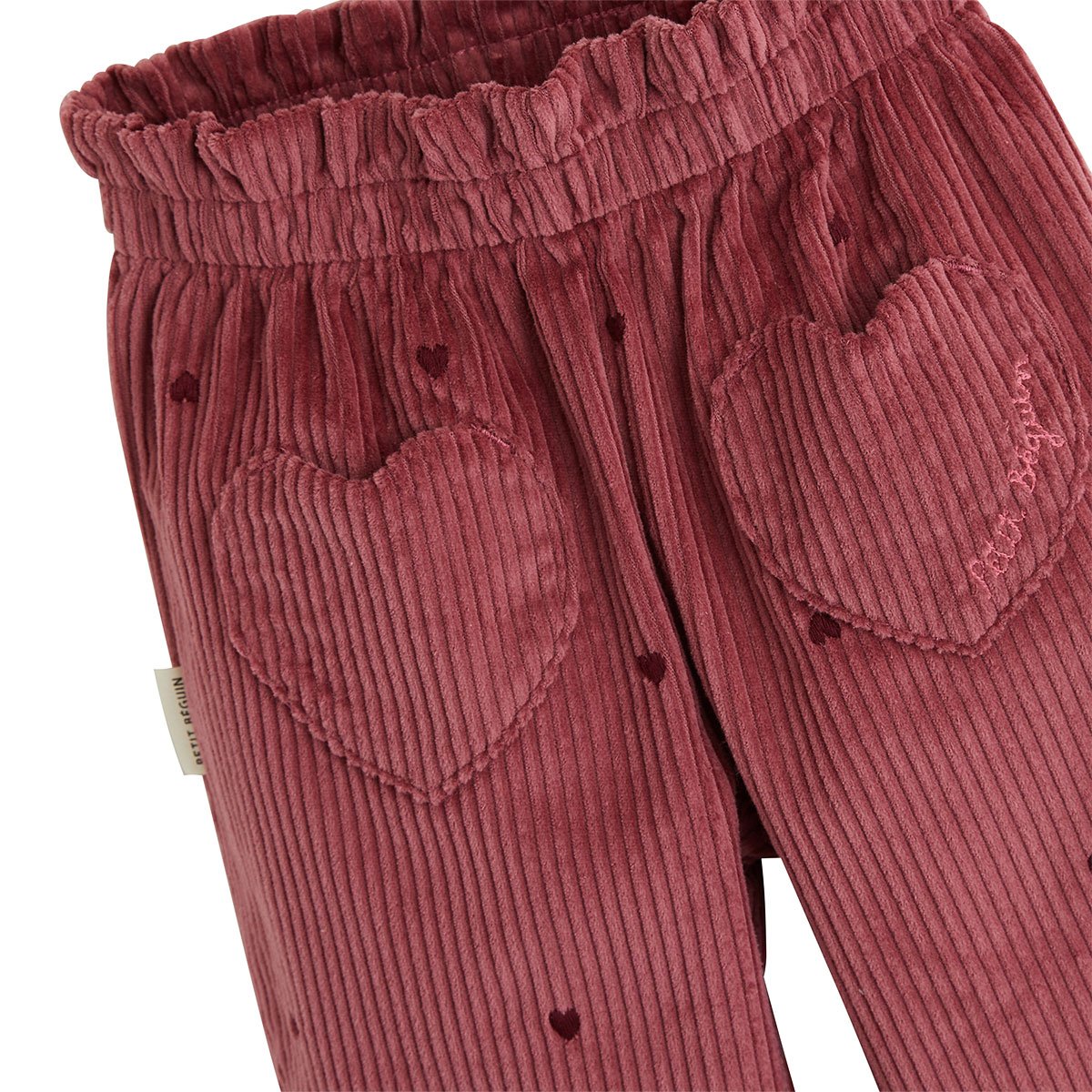Pantalon enfant en velours côtelé Aimée bordeaux, PETIT BEGUIN