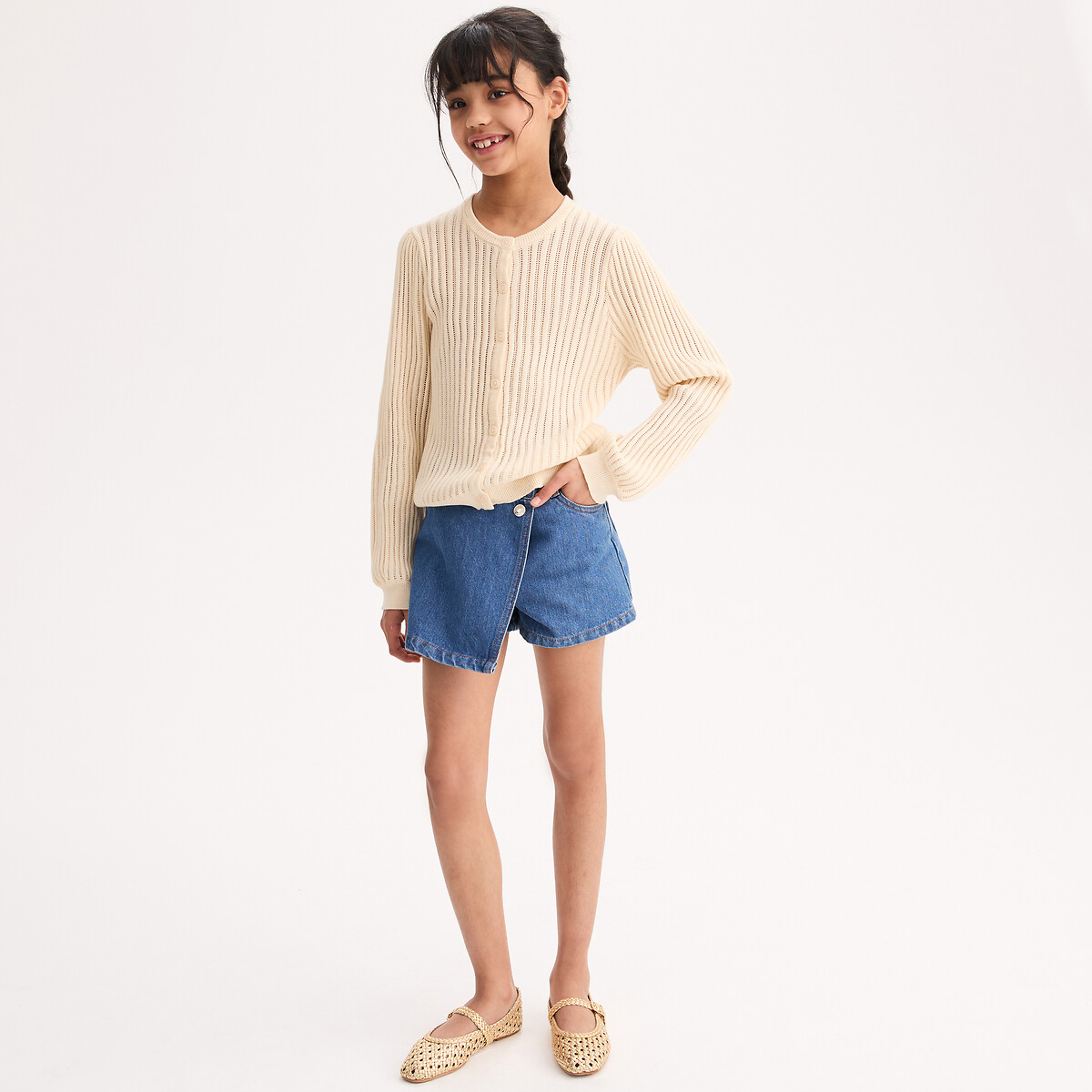 Kids Braided Mary Jane Ballet Pumps gold-coloured, LA REDOUTE COLLECTIONS