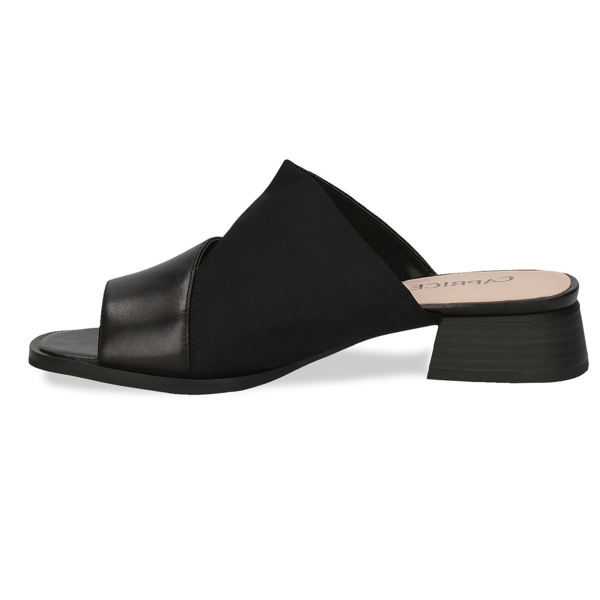 Mule talon bloc noir zèbre, CAPRICE