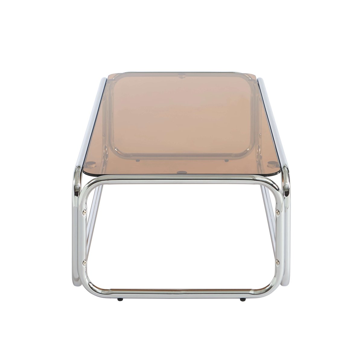 Table basse en verre trempé MAGGY orange foncé, SORELH