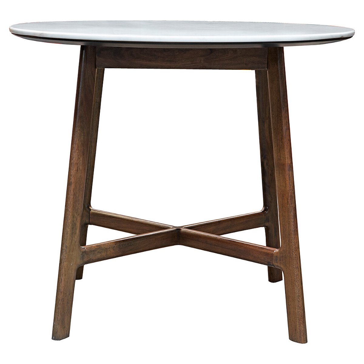 Dhuburi Round Marble & Walnut Dining Table (Seats 4) brown , ÉDITÉ