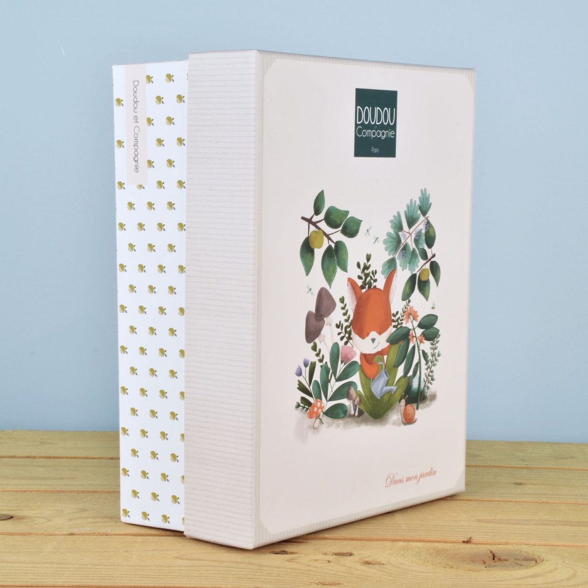 Doudou attache-sucette orange, bleu, blanc, DOUDOU ET COMPAGNIE