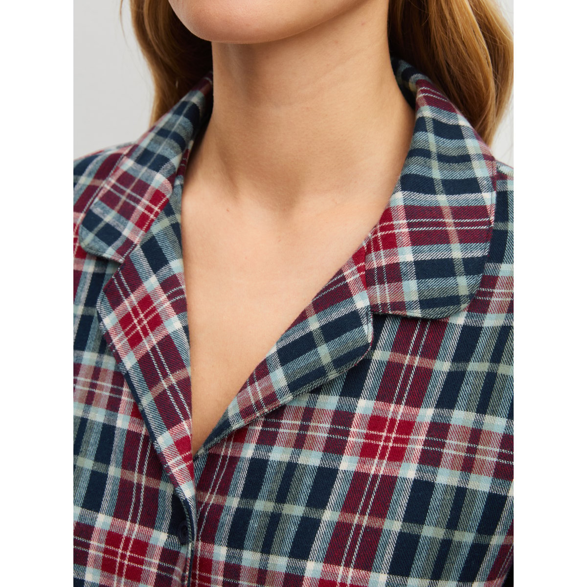 Pyjama en flanelle, boutonné de bout en bout manches longues Coton HOLIDAY DREAMS saphir foncé, CALIDA