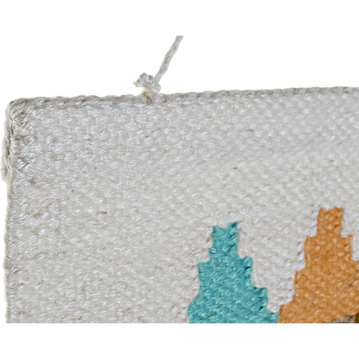 Tapisserie murale en jute et coton, Boho multicolore motifs géométriques et franges, RECOLLECTION