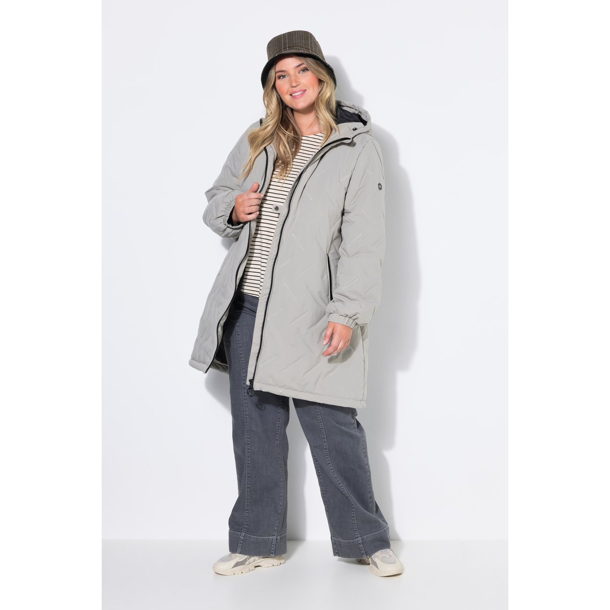 Manteau HYPRAR à capuche gris moyen, ULLA POPKEN