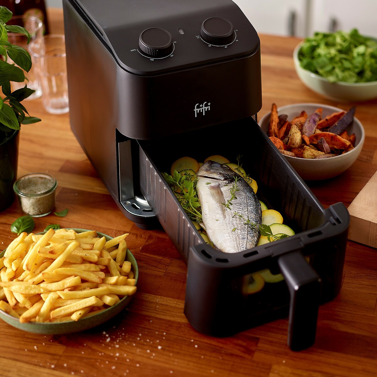 Friteuse sans huile Slim FRI0805017BLP noir, FRIFRI