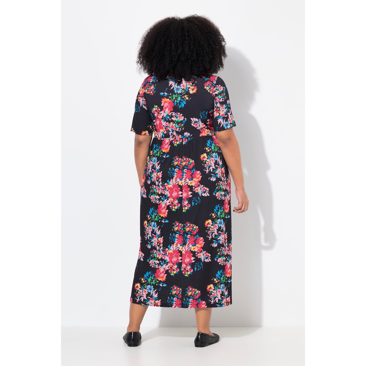 Robe maxi coupe évasée, poches noir, ULLA POPKEN